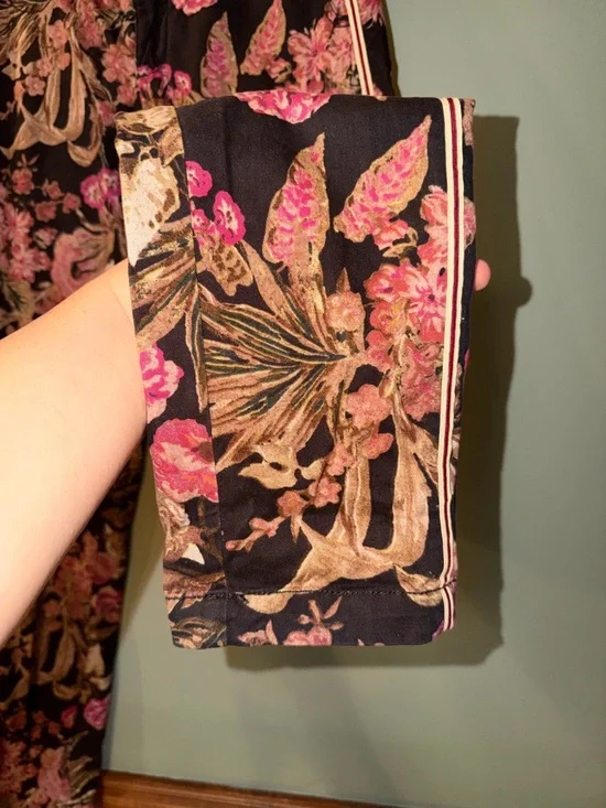 Anthropologie Chino Relaxed Floral Tuxedo Stripe Pants - Size 25 - Picture 4 of 5